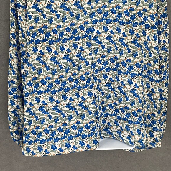 Max Studio Womens 2X Floral Print Long Sleeve Tunic‎ Top Blouse Blue Green - Picture 8 of 14